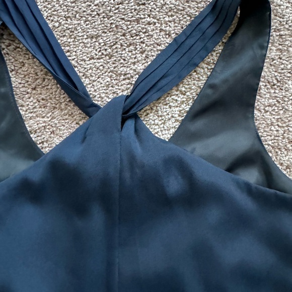 J.Crew shift dress silky dress solid blue fully lined twist knot back size 4 - Picture 6 of 9